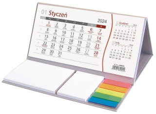 Kalendarz biurkowy miesięczny z notesem i zakładkami 2024 20x10cm Wokół Nas