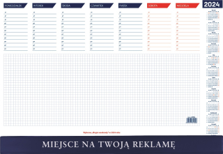 Biuwar kalendarz tygodniowy na biurko 2024 55x41cm 52 kartki Wokół Nas