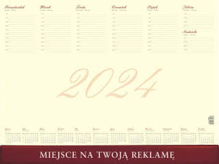Biuwar kalendarz tygodniowy z listwą 2024 55x41cm 52kartki Wokół Nas