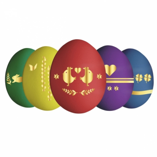 Barwnik do jajek 4 kolory + złote naklejki Arpex