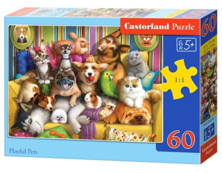 Puzzle 60 elementów zwierzęta +5 Castorland